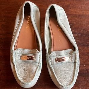 Coach leather loafers - mint green. Size 8.5.